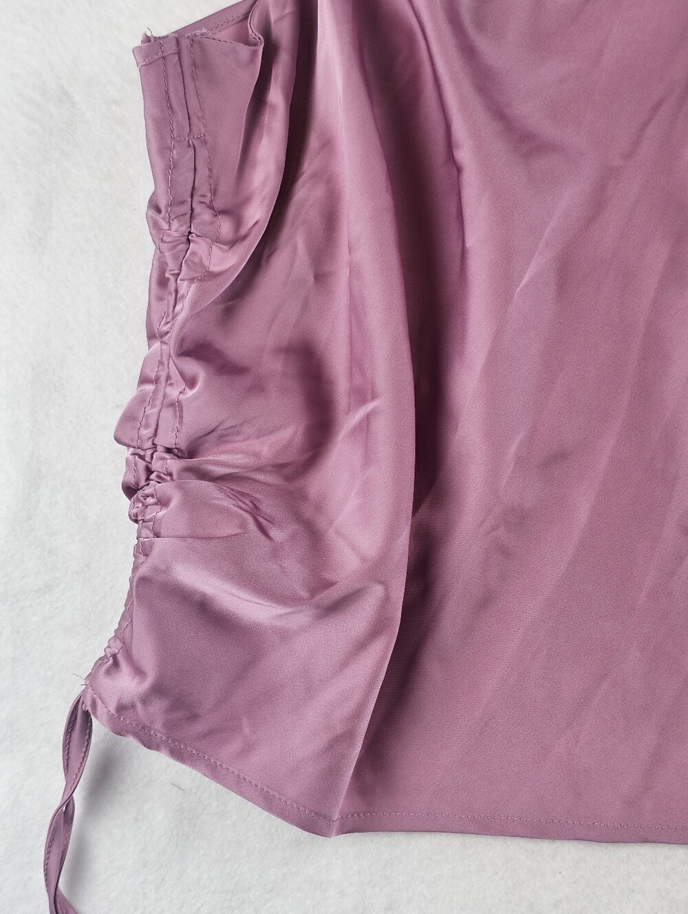 Pink Rose Womens M Ruched Adjustable Tank Top Spaghetti Straps Dusty Mauve NWT - Picture 2 of 11